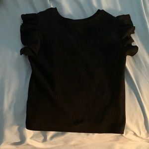 Black ruffle sleeve shirt